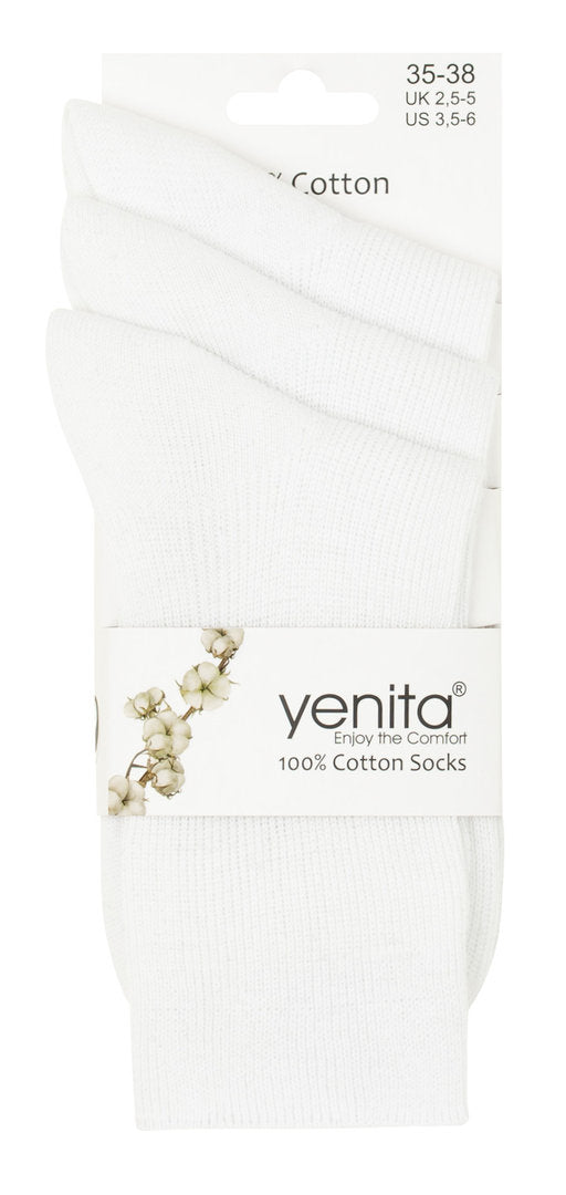 3 páry bílých dámských ponožek ze 100% bavlny, Clark Crown 4006