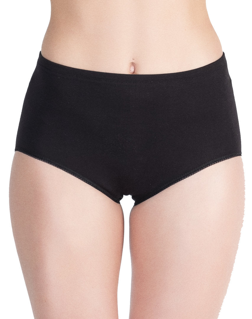 3x dámské bavlněné maxi slip kalhotky pro větší velikosti, 5109 černá
