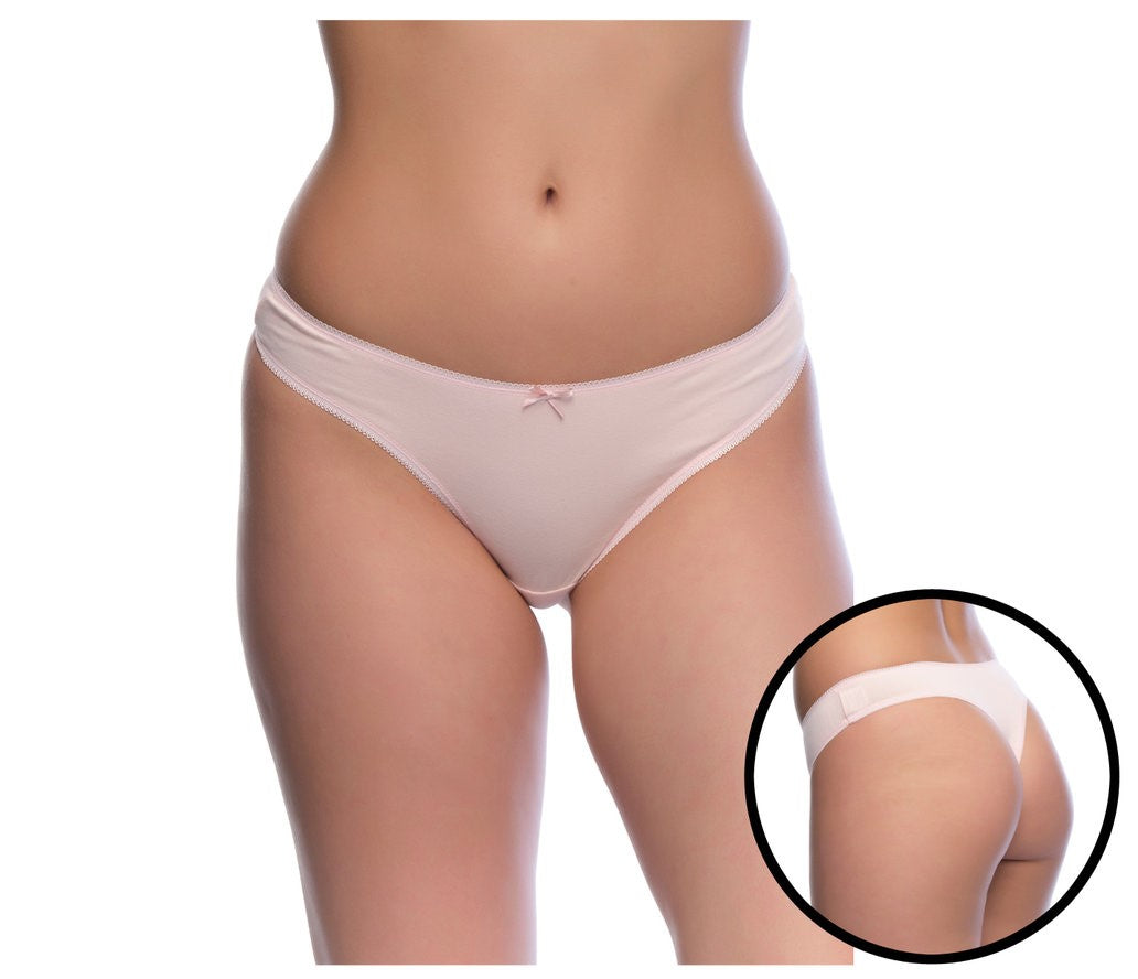 Dámská bavlněná tanga s mašlí 5110, 5/1 šedá