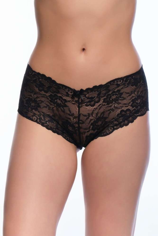 Dámské krajkové hipster kalhotky 5111, 5/1 černé
