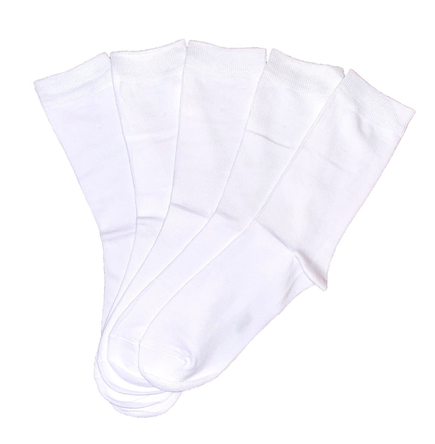 5 párů dámských bílých ponožek