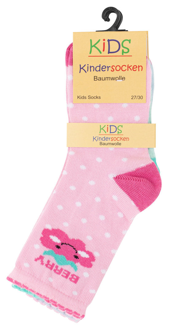 3 páry dětských dívčích ponožek VCA, ovoce 6029