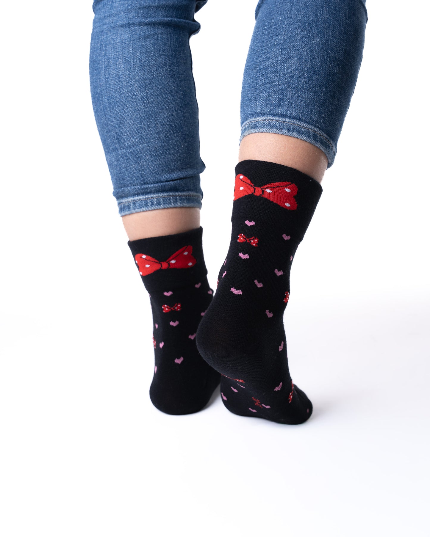 6 párů dámských ponožek bez gumičky, mašle 5655