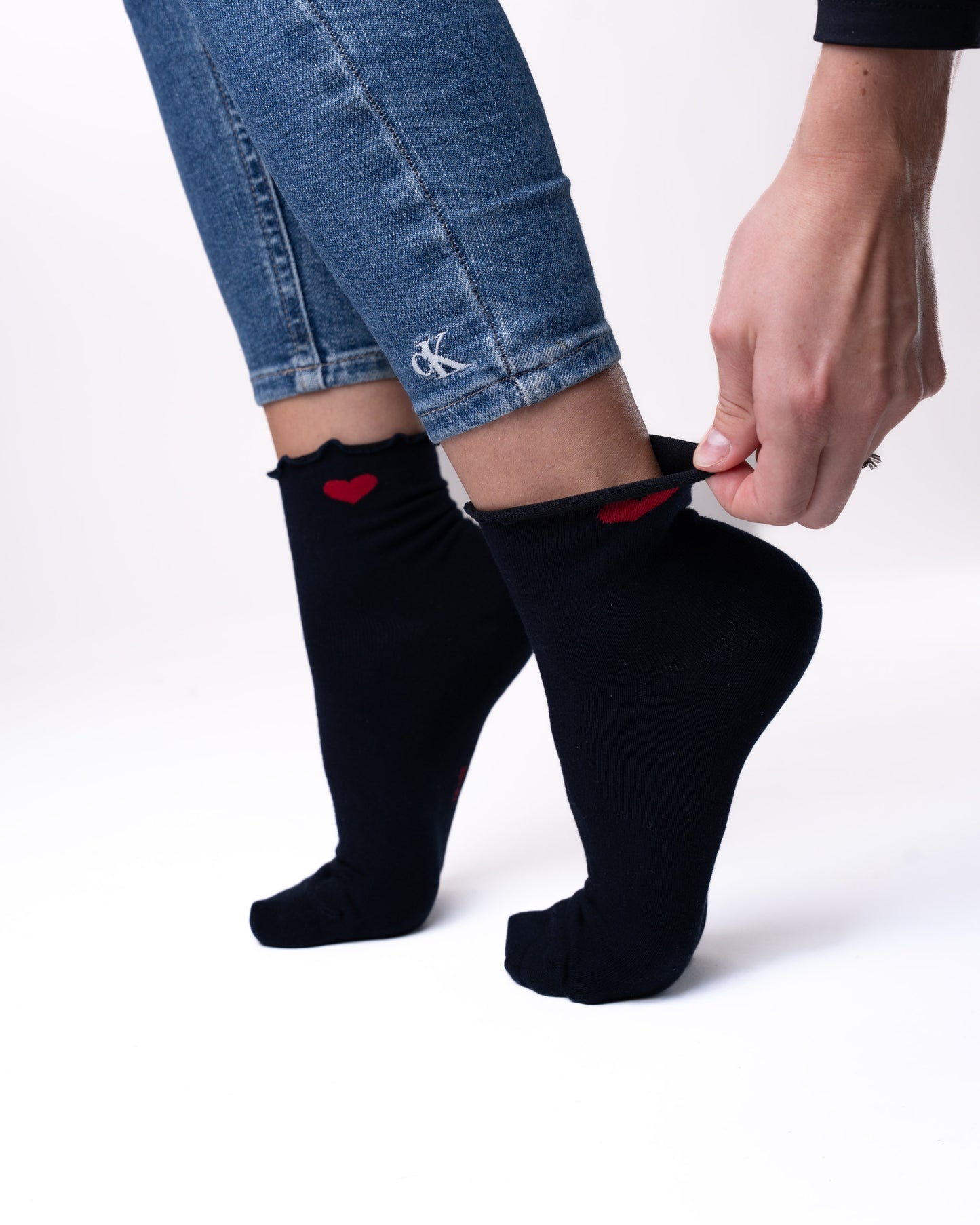 6 párů dámských ponožek bez gumy, středně vysoké srdce 5563 MIX