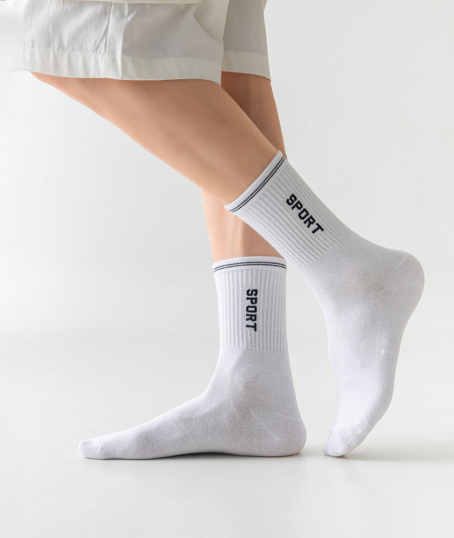 6 párů dětských bílých ponožek se sportovní gumou, Sport 7246