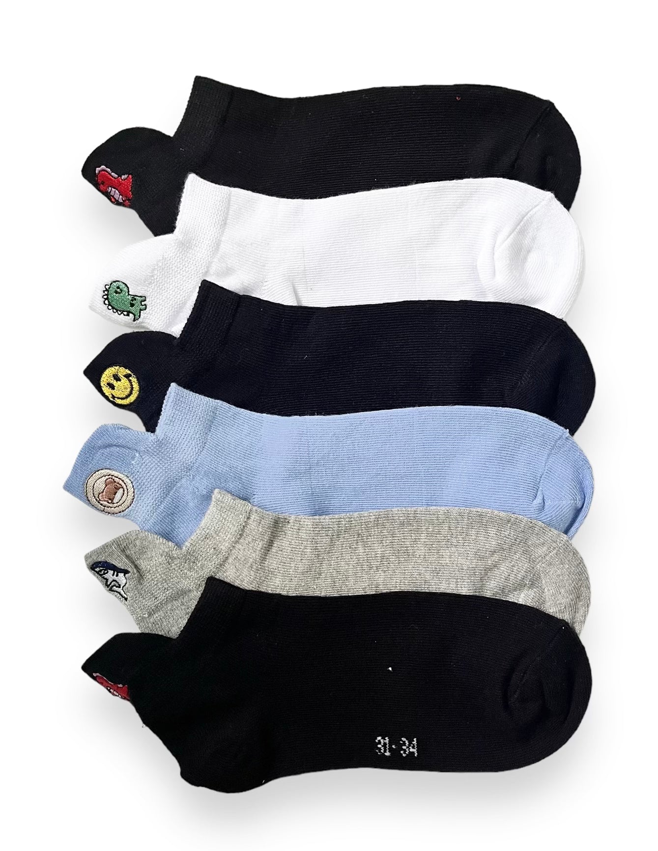 6 parov fantovskih nizkih nogavic, enobarvne z motivom 7272