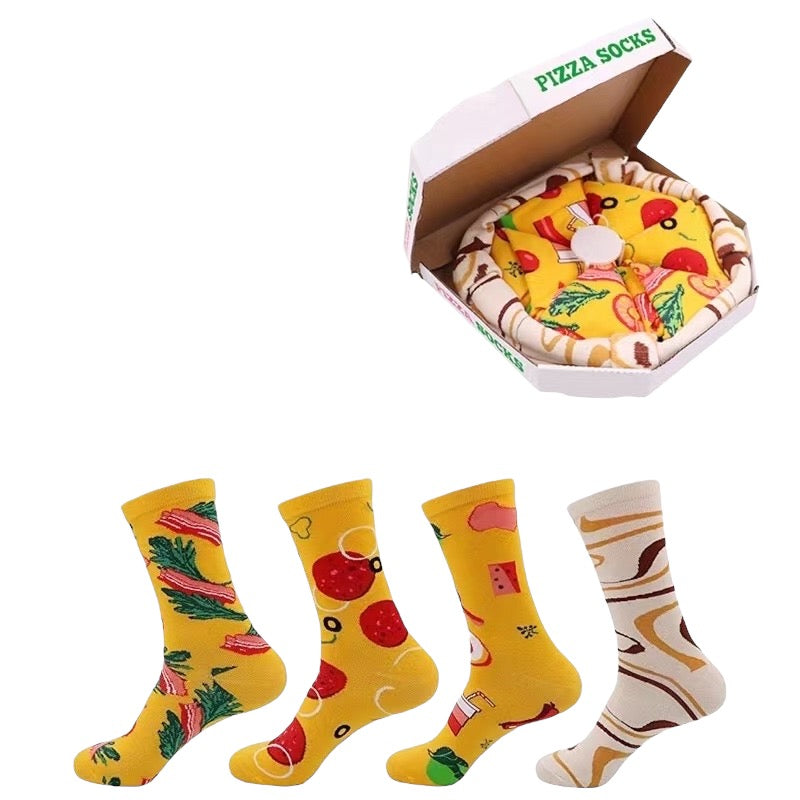 Dárkové balení ponožek na pizzu, 4 páry