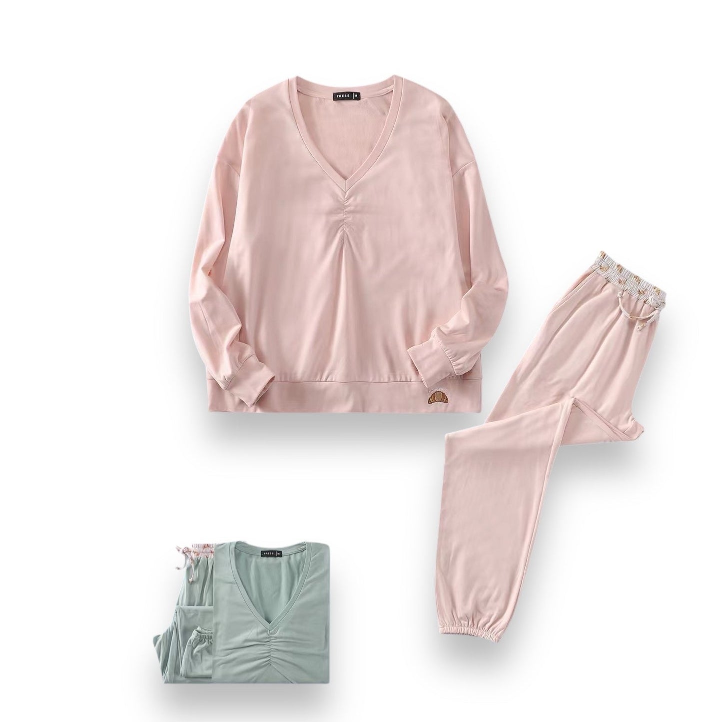 Dámské dlouhé pyžamo, Tress 7410 Croissant