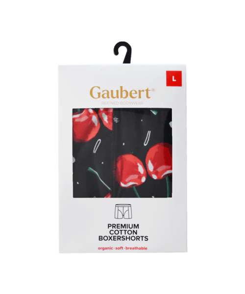 Pánské bavlněné boxerky Gaubert, třešeň