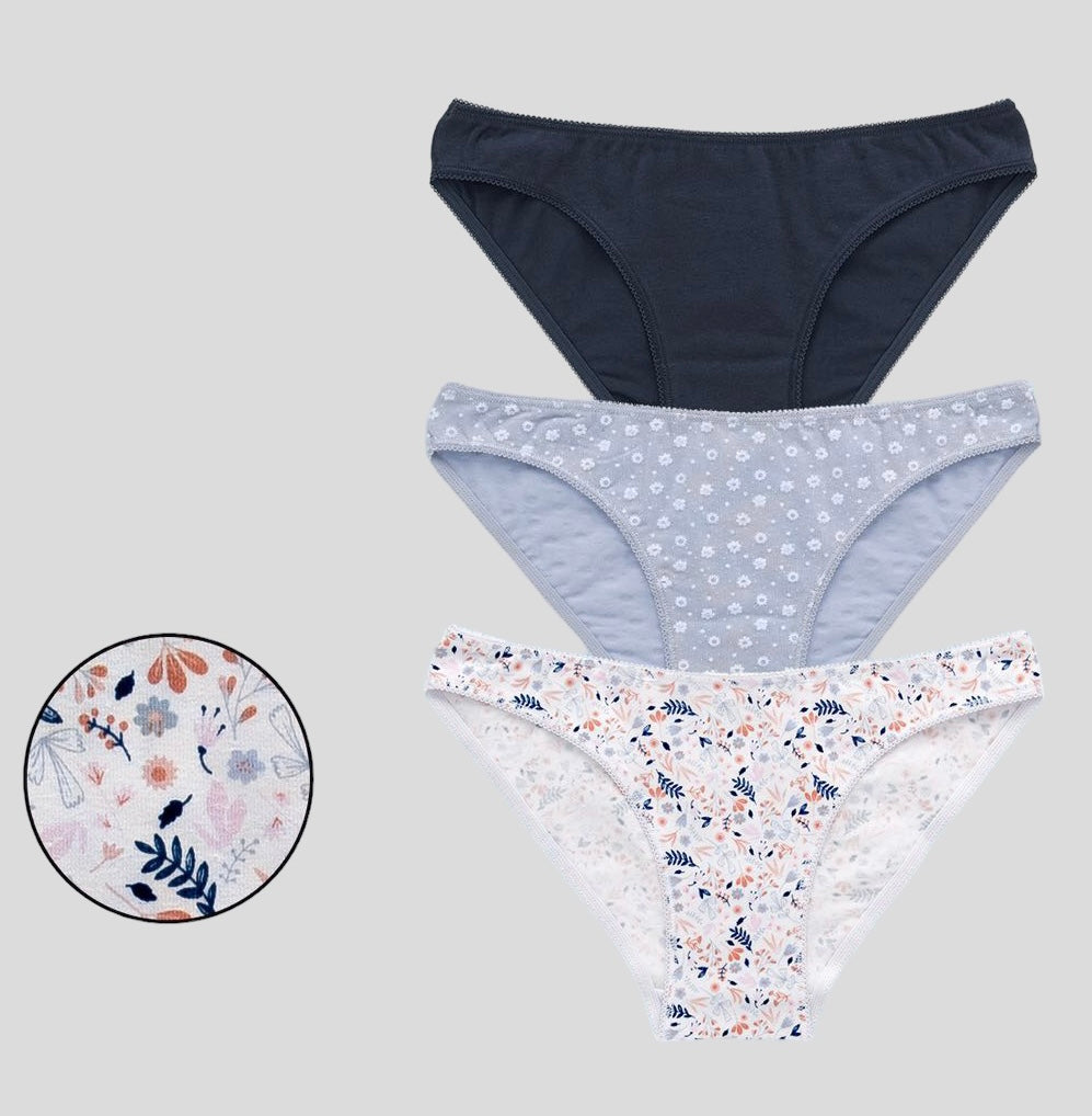 Dámské bavlněné bikiny kalhotky 3/1, Tress 4381Y