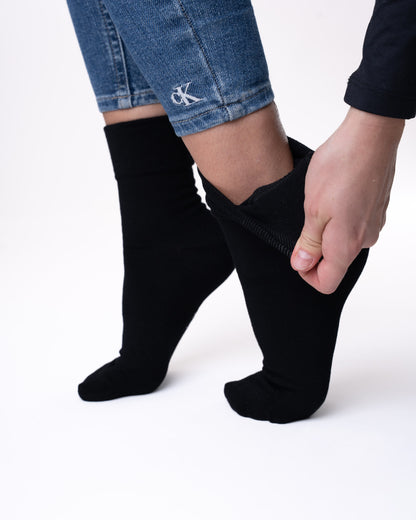 3 páry černých ponožek bez gumičky, 6280 černá