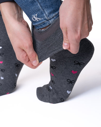 5 párů silných zateplených dámských ponožek bez gumičky, 5818 mašliček