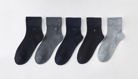 6 párů pánských ponožek bez lemu, polodlouhé vzor 6586 - TENKÉ