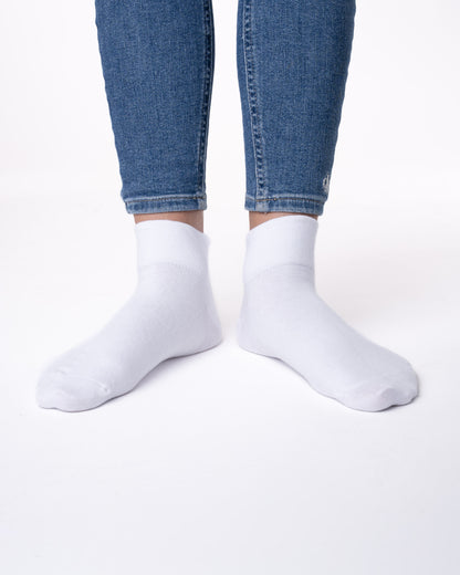 6 párů ponožek bez gumy, nízké BÍLÉ 6457