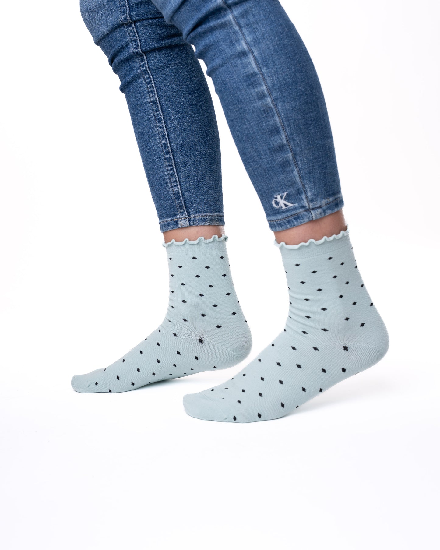 6 párů dámských antibakteriálních ponožek bez gumy a bez švů, tečky 5855