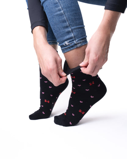 6 párů dámských ponožek bez gumičky, mašle 5655