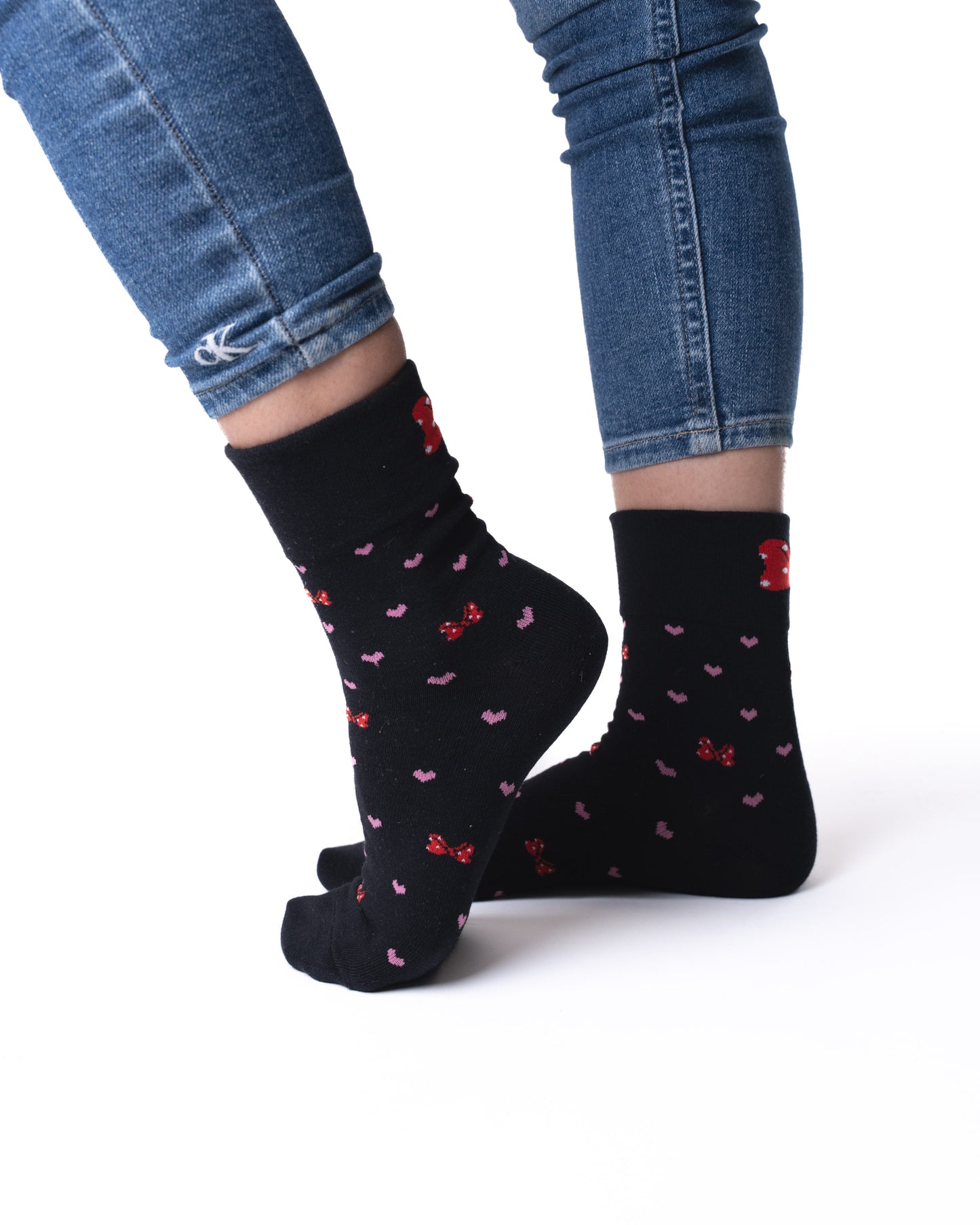 6 párů dámských ponožek bez gumičky, mašle 5655