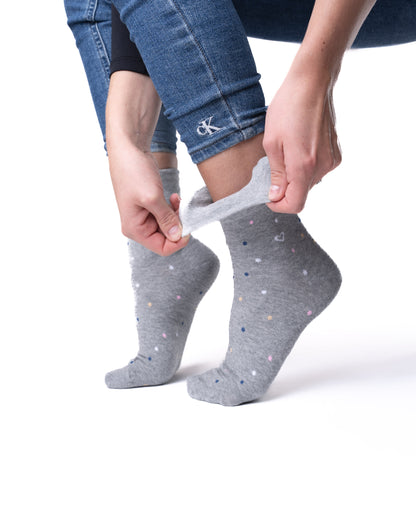 6 párů dámských ponožek bez gumičky, barevné puntíky 5927