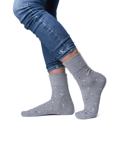 6 párů dámských ponožek bez gumičky, barevné puntíky 5927