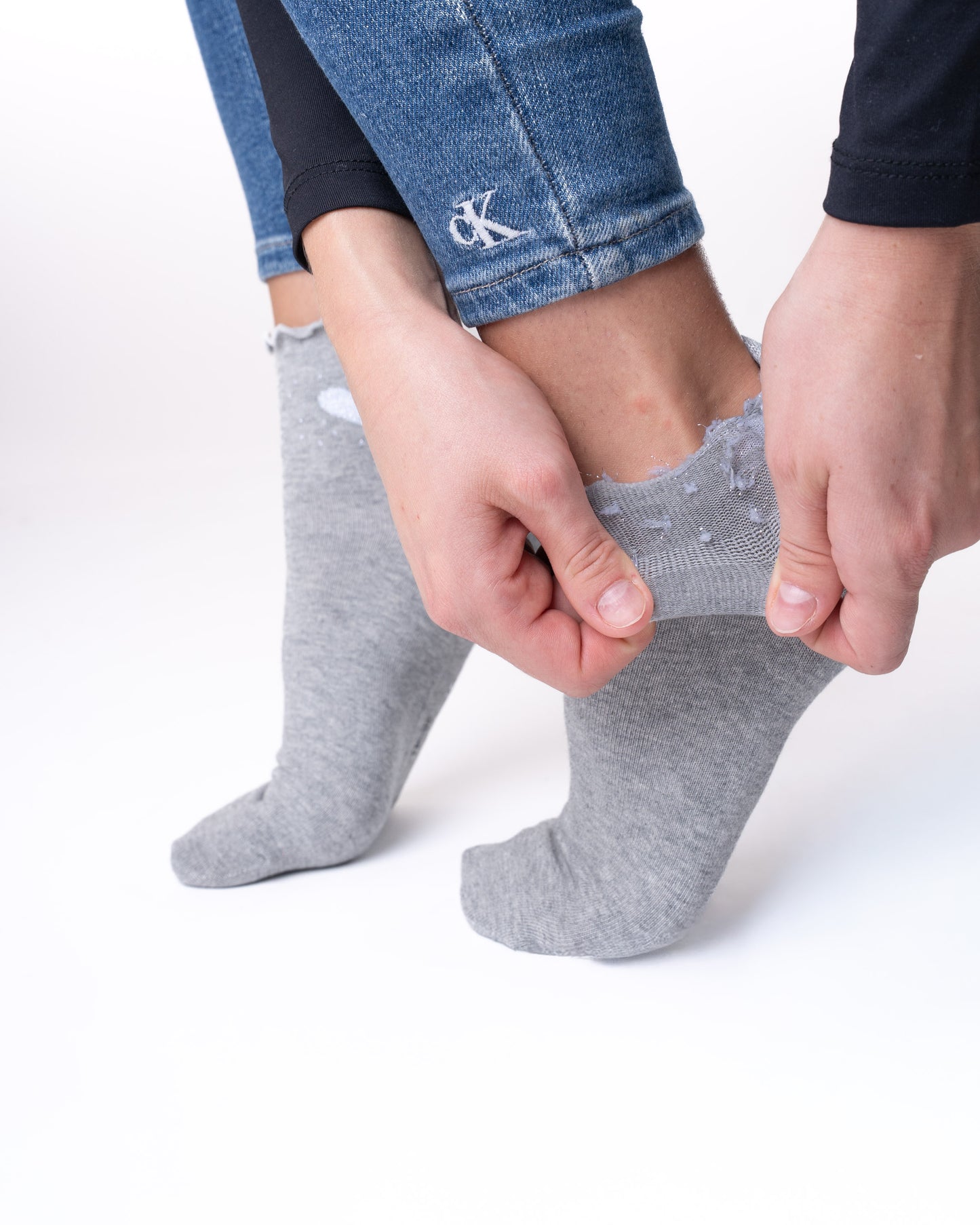 6 párů dámských ponožek bez gumy, středně vysoké 5827 stříbrné srdce