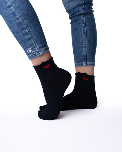 6 párů dámských ponožek bez gumy, středně vysoké srdce 5563 MIX