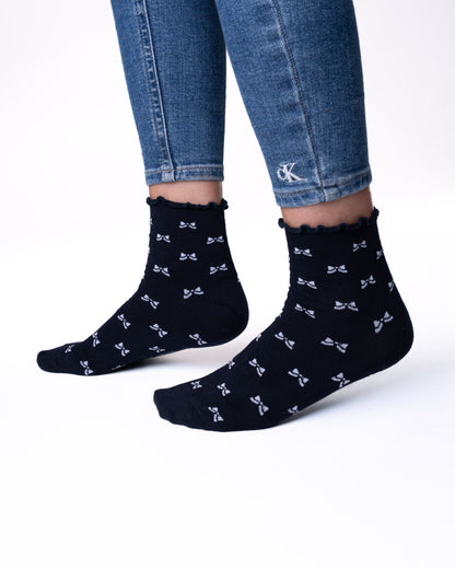 6 párů dámských ponožek bez gumy, středně vysoké se vzory 5802