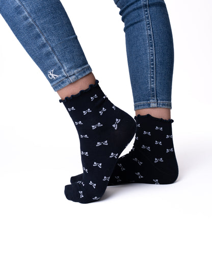 6 párů dámských ponožek bez gumy, středně vysoké se vzory 5802