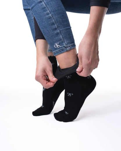 6 párů dámských ponožek bez gumičky z bambusu, mini mašle 5948