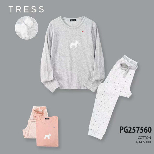 Dámské dlouhé pyžamo, Tress 7560 mini štěně