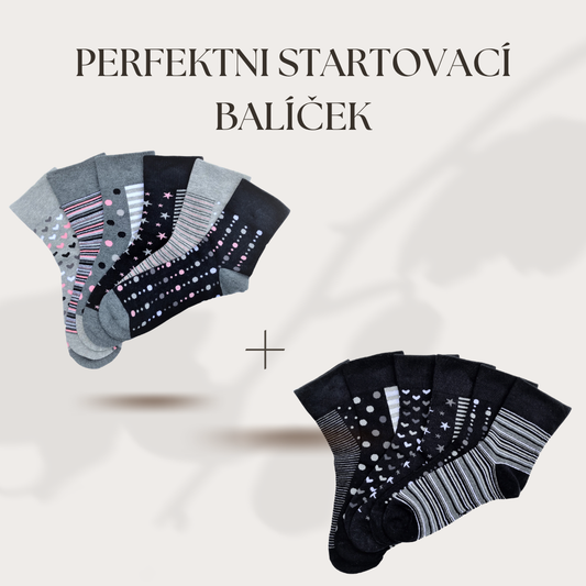 Startovací balíček ponožek bez gumičky pro ženy