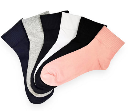 6 párů dámských polovysokých ponožek se sportovní gumou, 5784