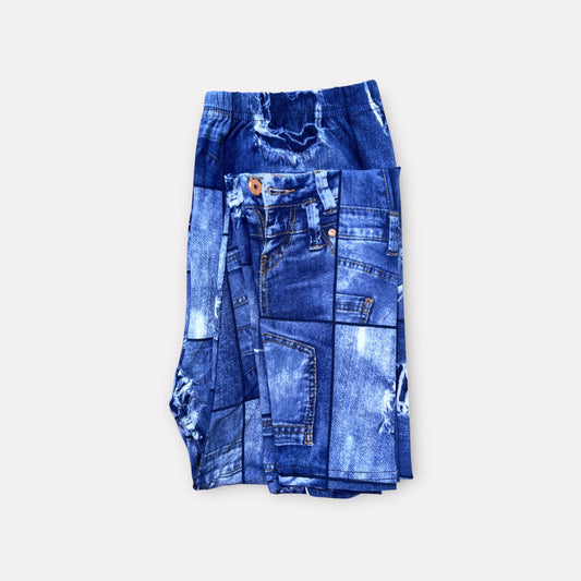 Bavlněné legíny pro větší velikosti 1639, mozaikové džíny