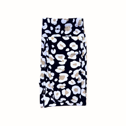 Bavlněné legíny pro větší velikosti 1639, leopard béžové