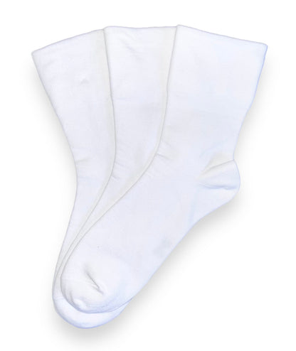 3 páry bílých ponožek bez gumičky, 6280 bílé