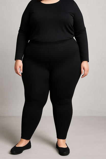 Bavlněné legíny PLUS SIZE, 2501 černé