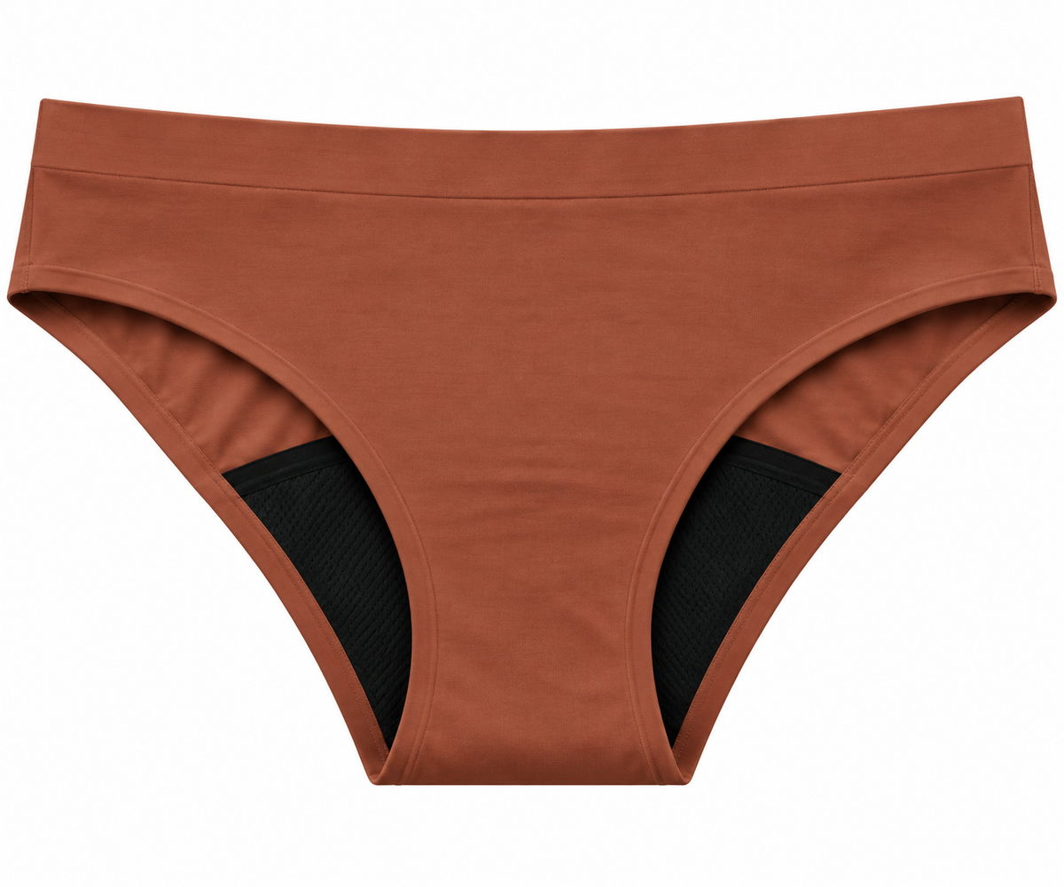 Mia – menstruační kalhotky, hnědé