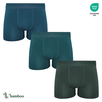 3x pánské bambusové boxerky, Benyson 7019, petrolejově modrá