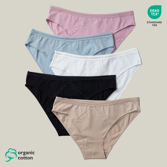 5x dámské bikiny slipy z organické bavlny, Gaubert 9102